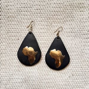 Africa map earrings